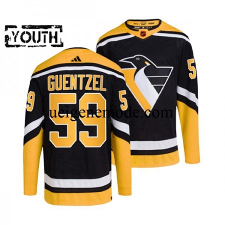 Kinder Pittsburgh Penguins Eishockey Trikot JAKE GUENTZEL 59 Adidas 2022-2023 Reverse Retro Schwarz Authentic